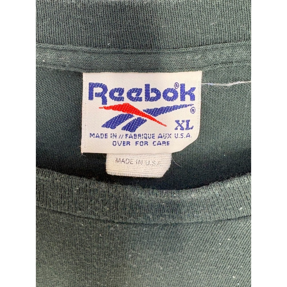 Reebok Shirt Men's Green Long Sleeve Retro Graphic Streetwear Vintage 90s XL - Picture 4 of 5